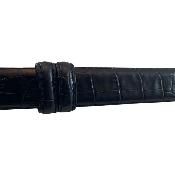 Vtg Western 36”Croc Concho Black Stone Medallion Leather Lined Style 50563 Belt main image 6